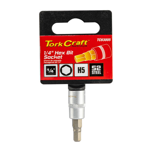 SOCKET BIT 1/4'DR HEX H5 S2 MATERIAL