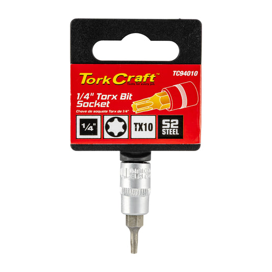 SOCKET BIT 1/4'DR TORX T10 S2 MATERIAL