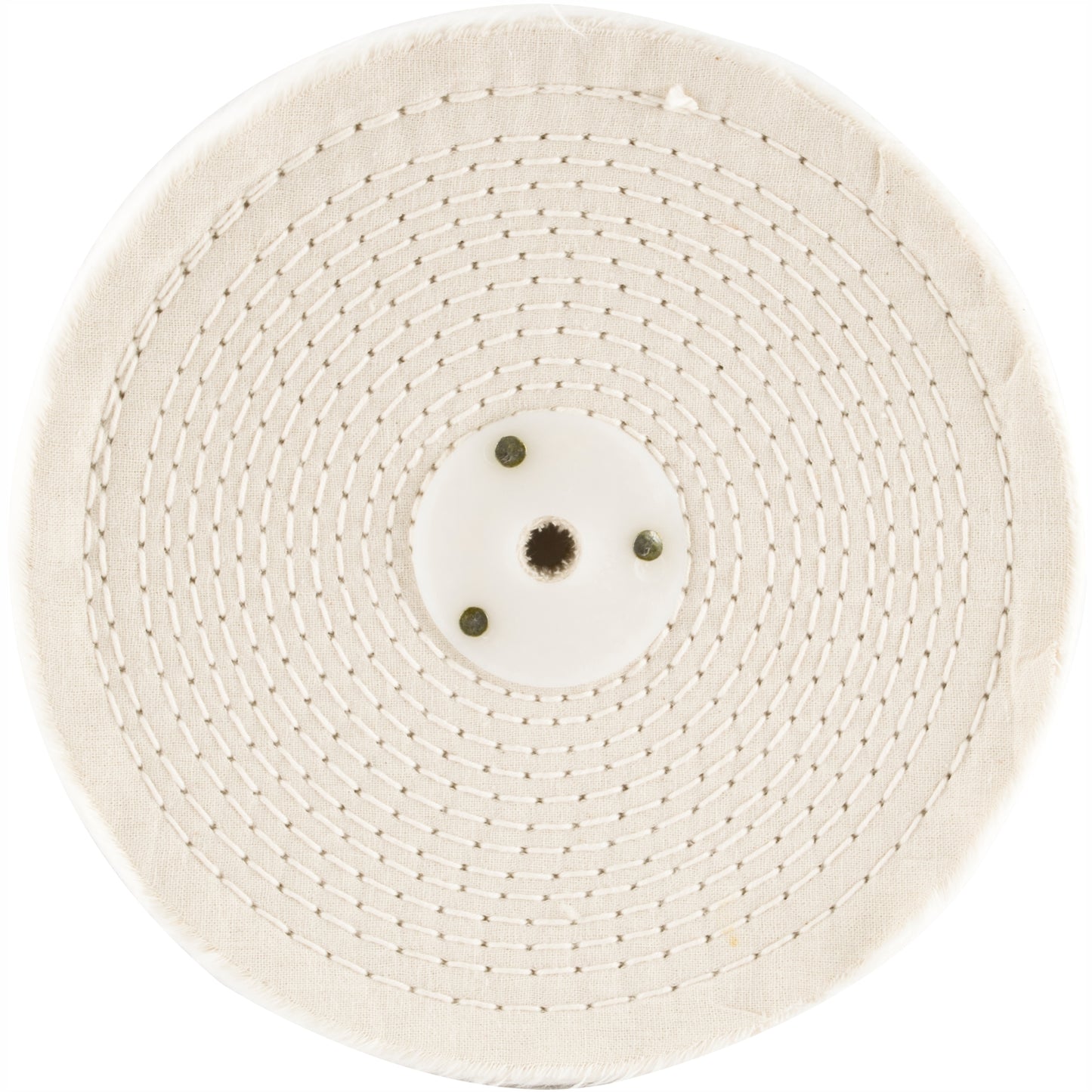WHITE BUFF/MOP 200MM X 3 SECTION X 30 MM THICK 1/2' HOLE