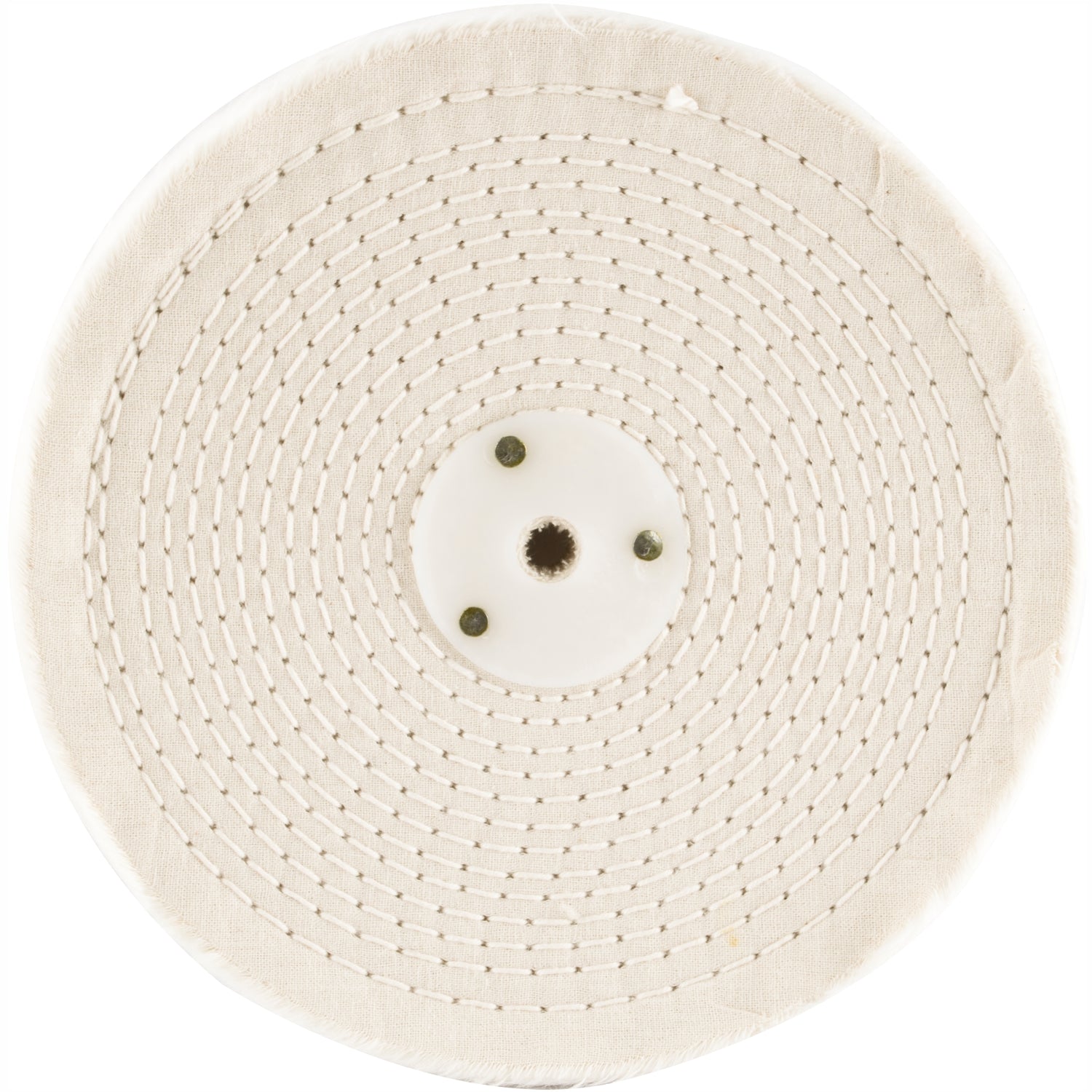 WHITE BUFF/MOP 200MM X 3 SECTION X 30 MM THICK 1/2' HOLE