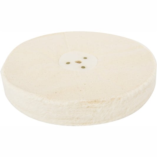 WHITE BUFF/MOP UNSTITCHED 200 X 50 PLY X 1/2' HOLE