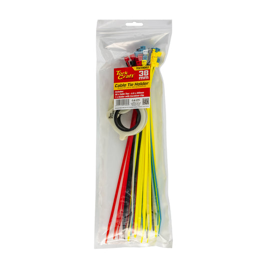 CABLE TIE HOLDER 38MM & CAR. CLIP LUMIN MAT. 50PC ASS. CABL 4.8X300MM