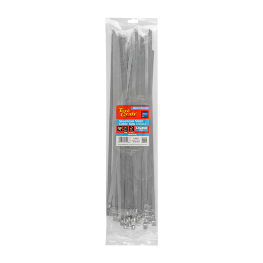 S/STEEL CABLE TIES SS304 7.9MM X 450MM NATURAL 50PC