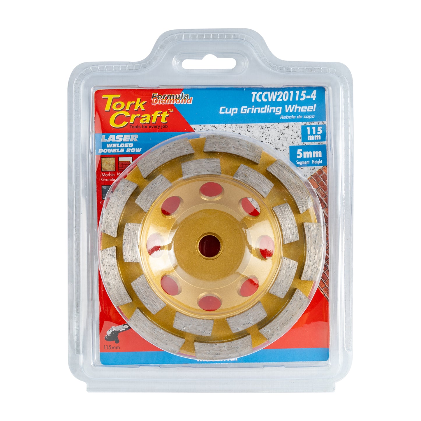 DIA. CUP WHEEL 115MM X M14 DBL ROW LASER WELDED