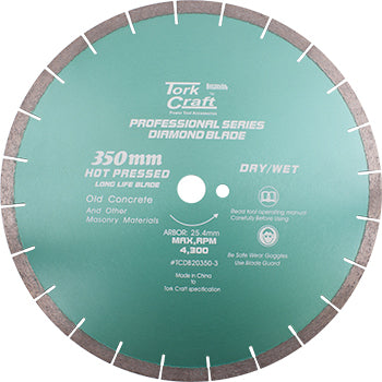 DIA. BLADE 350x25.4MM OLD CONCRETE HOT PRESSED
