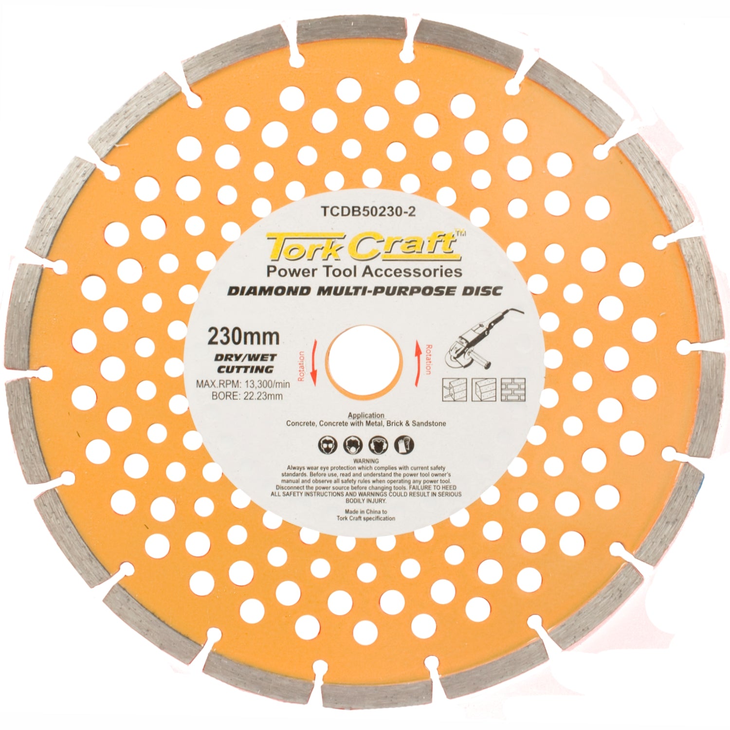 DIAMOND BLADE MULTI PURP.SEGM.230MM HARD & SOFT MAT.