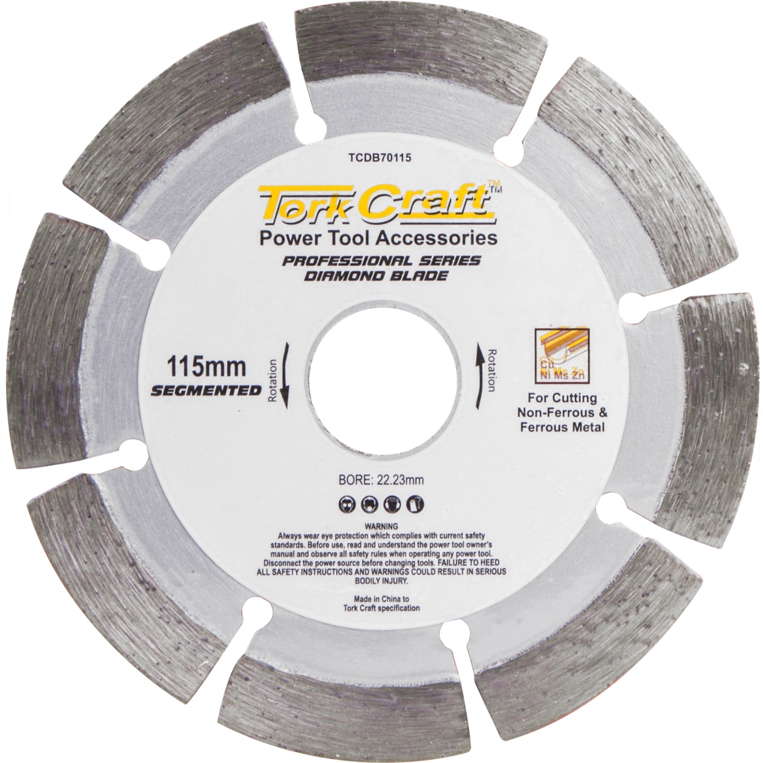 DIAMOND BLADE SEG.115 x 22.23MM FOR METAL CUTTING
