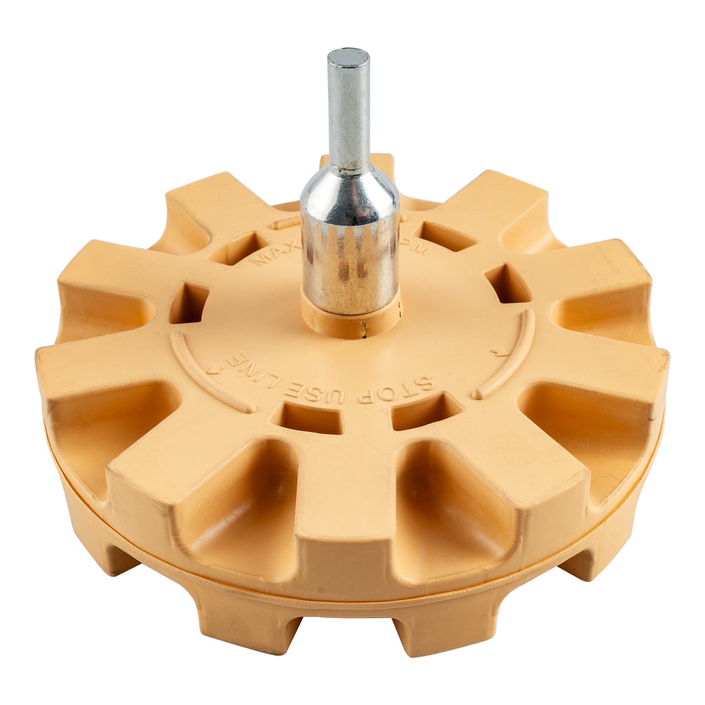 RUBBER ERASER WHEEL SERRATED 100MM X 6MM SPINDLE