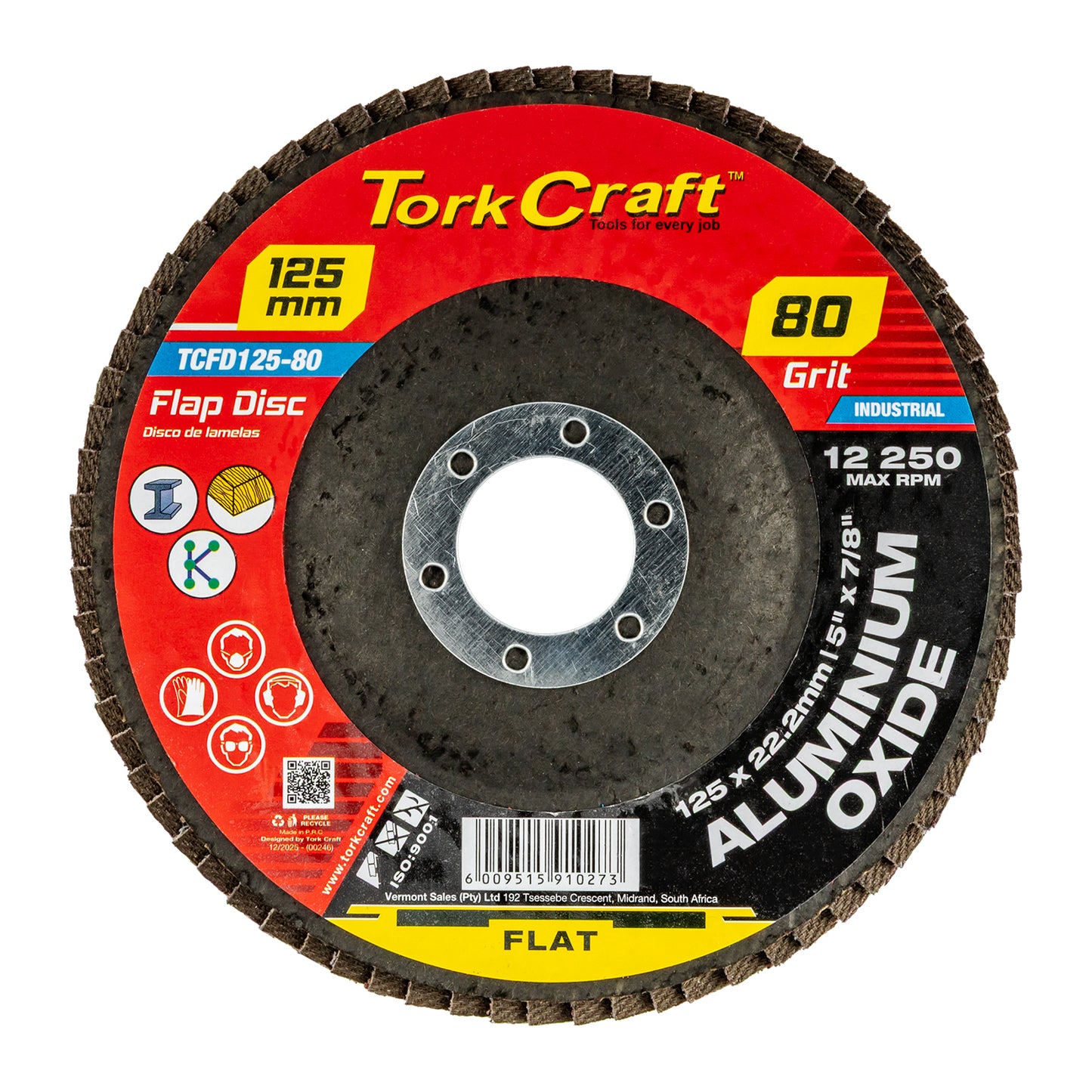 FLAP SANDING DISC 125MM 80GRIT A/O