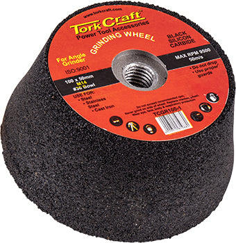 GRINDING WHEEL 100X50MM M14 BORE - #36 BOWL - ANGLE GRINDER