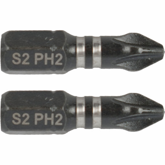 IMPACT PHIL.2 X 25MM INS.BIT 2/CARD PH2