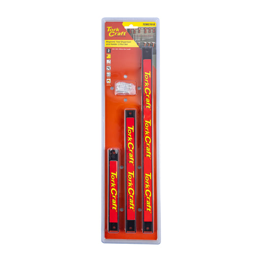 MAGNETIC TOOL RAIL HOLDER 3PCE SET ORGANISER 200 305 460MM BAR LENGTH