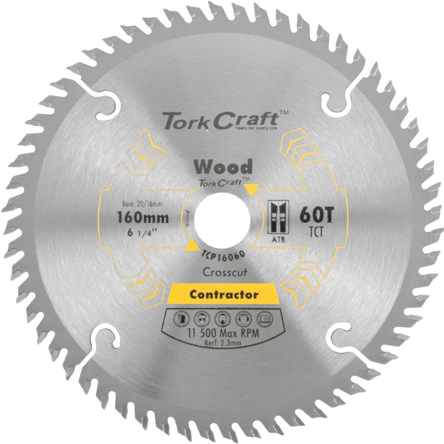 BLADE CONTRACTOR 160 X 60T 20/16 CIRCULAR SAW TCT