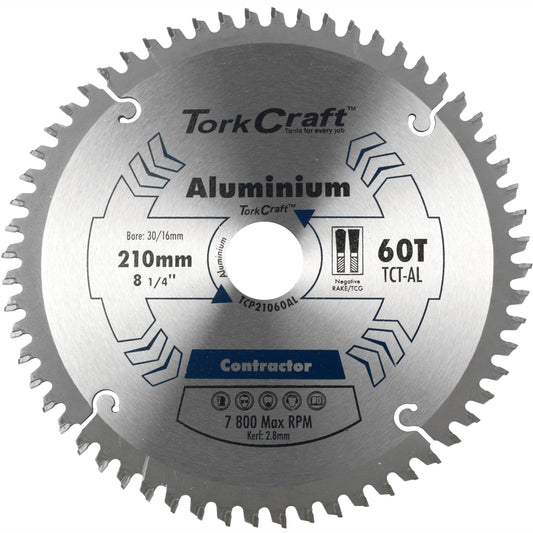 BLADE CONTACTOR ALUM 210 X 60T 30/16 CIRCULAR SAW TCT