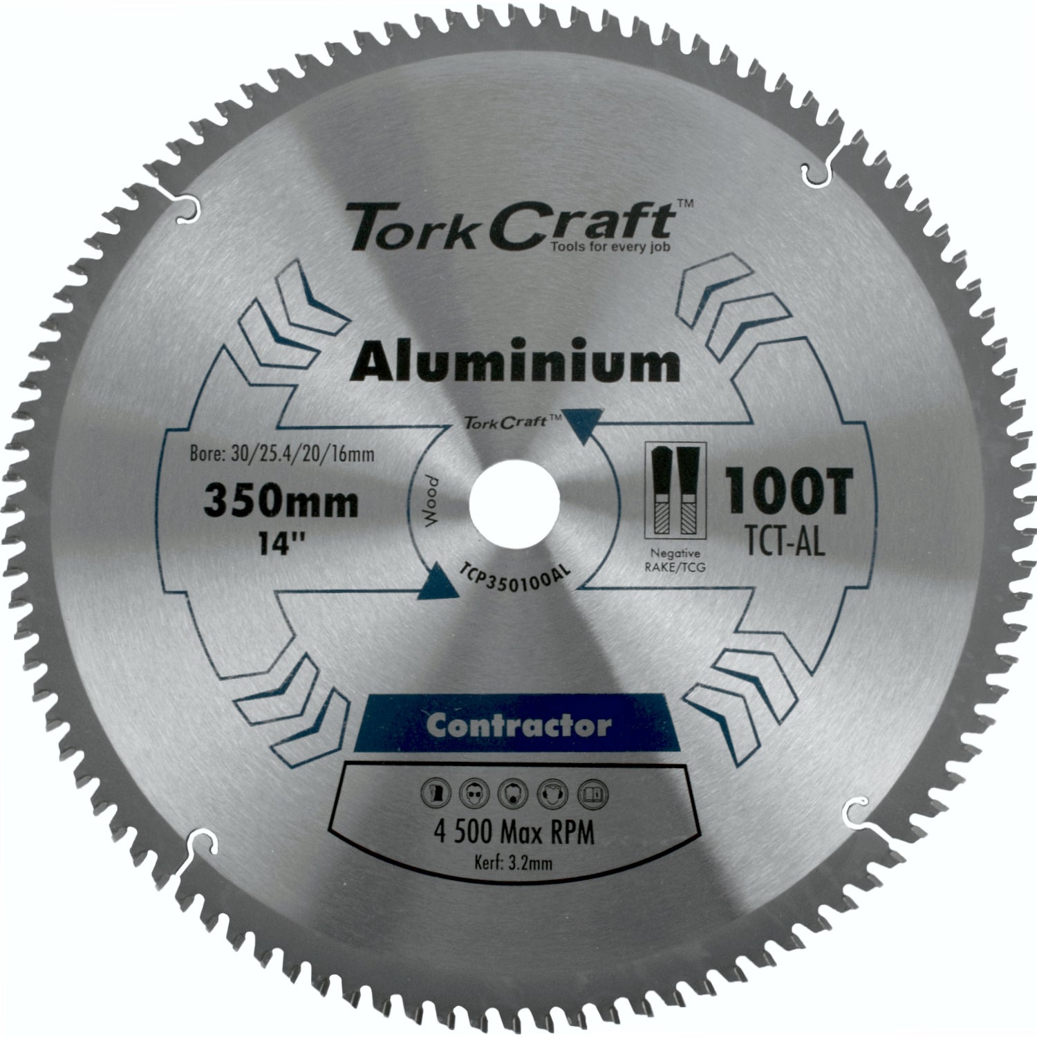BLADE CONTRACTOR ALUM 350 X 100T TCG NEG CIRCULAR SAW TCT
