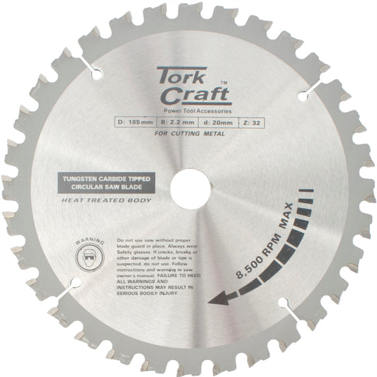 TCT BLADE STEEL CUTTING. 185X32T 20/16