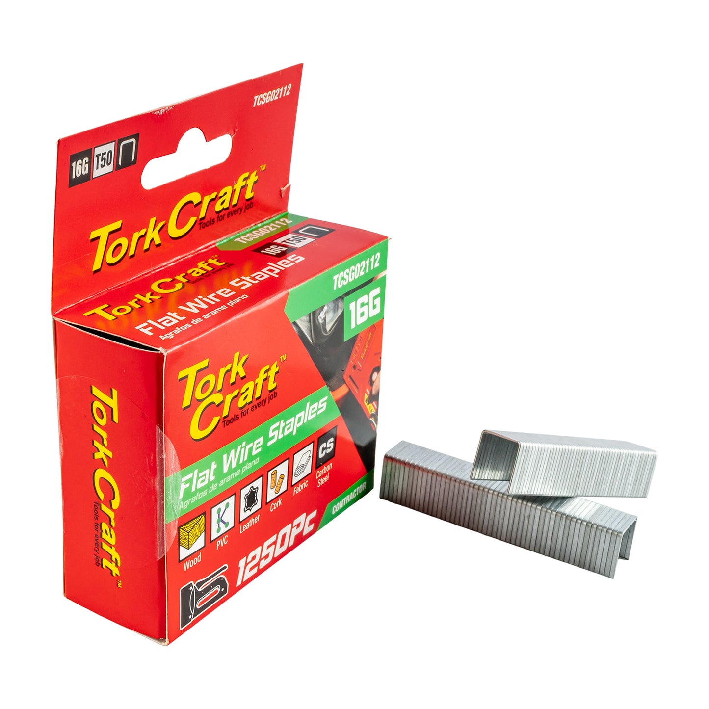 FLAT WIRE STAPLE 16G X10.6MM X 10MM T50 1250PC C/STEEL FOR TCSG0210