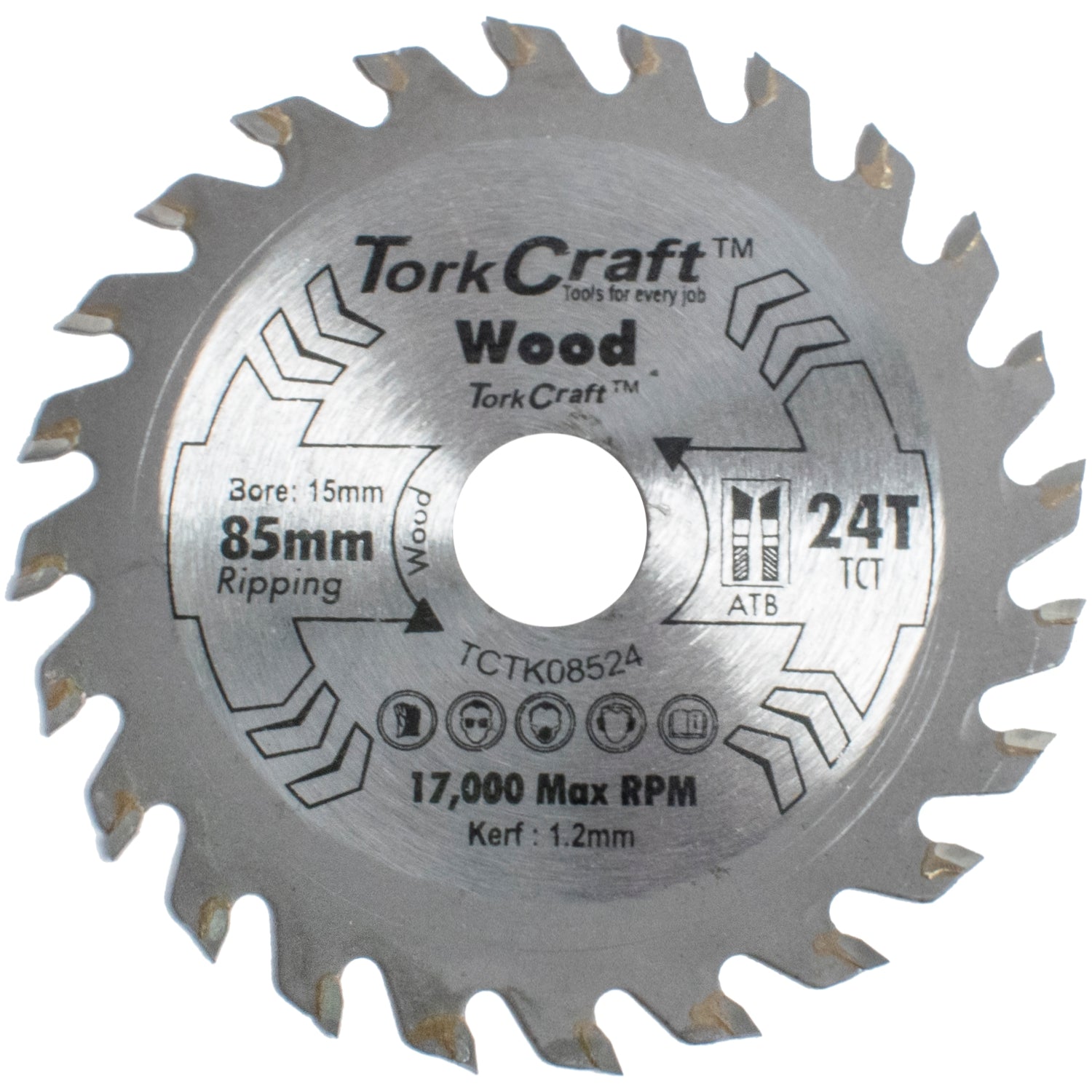 TCT SAW BLADE 85MM X 1.2MM X 15MM X 24T WOOD THIN KERF
