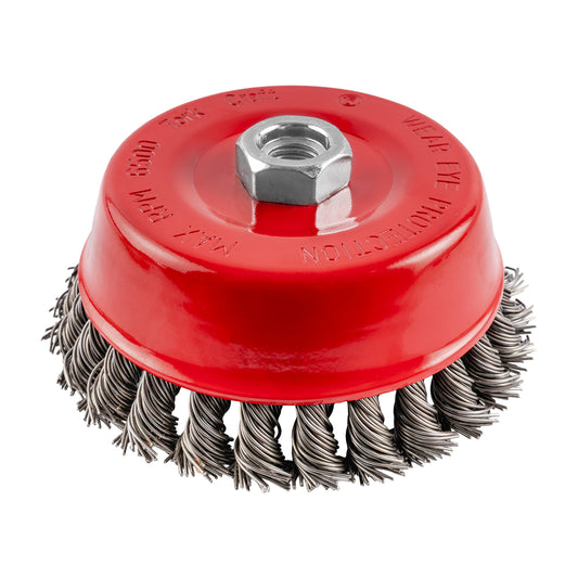 WIRE CUP BRUSH TWISTED 125MMXM14 WITH 0.80MM WIRE BULK