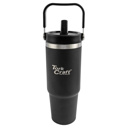 TORK CRAFT STAINLESS STEEL TRAVEL TUMBLER C/W STRAW CHARCOAL 800ML