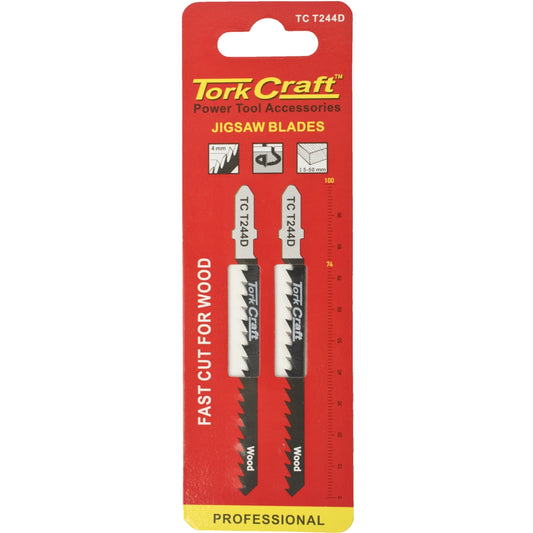 T-SHANK JIGSAW BLADE FAST CUT FOR WOOD 4MM 6TPI 2PC