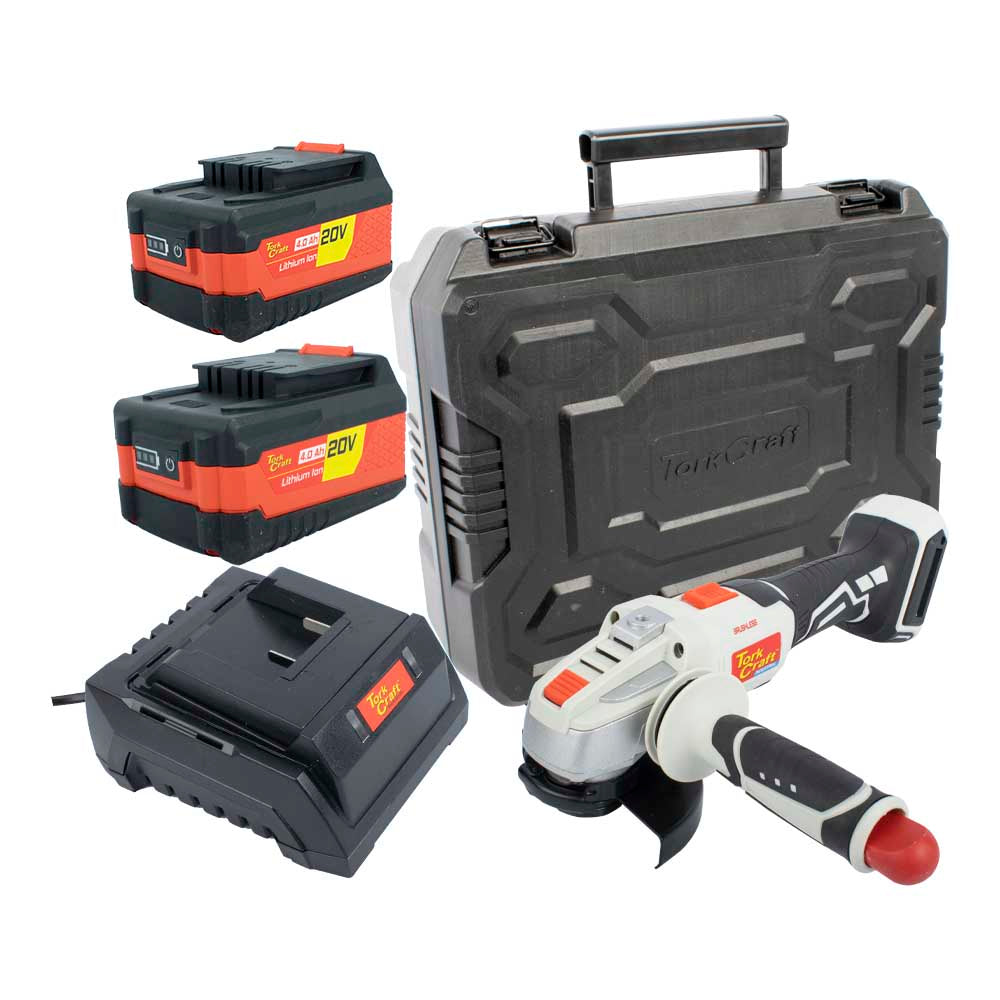 ANGLE GRINDER 20V 115MM C/W STD. CHARG. & 2 X 4.0AH BATTERIES