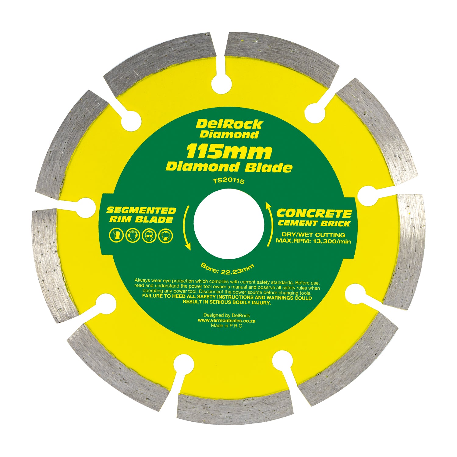 DIAMOND BLADE 115MM SEGMENTED DELROCK