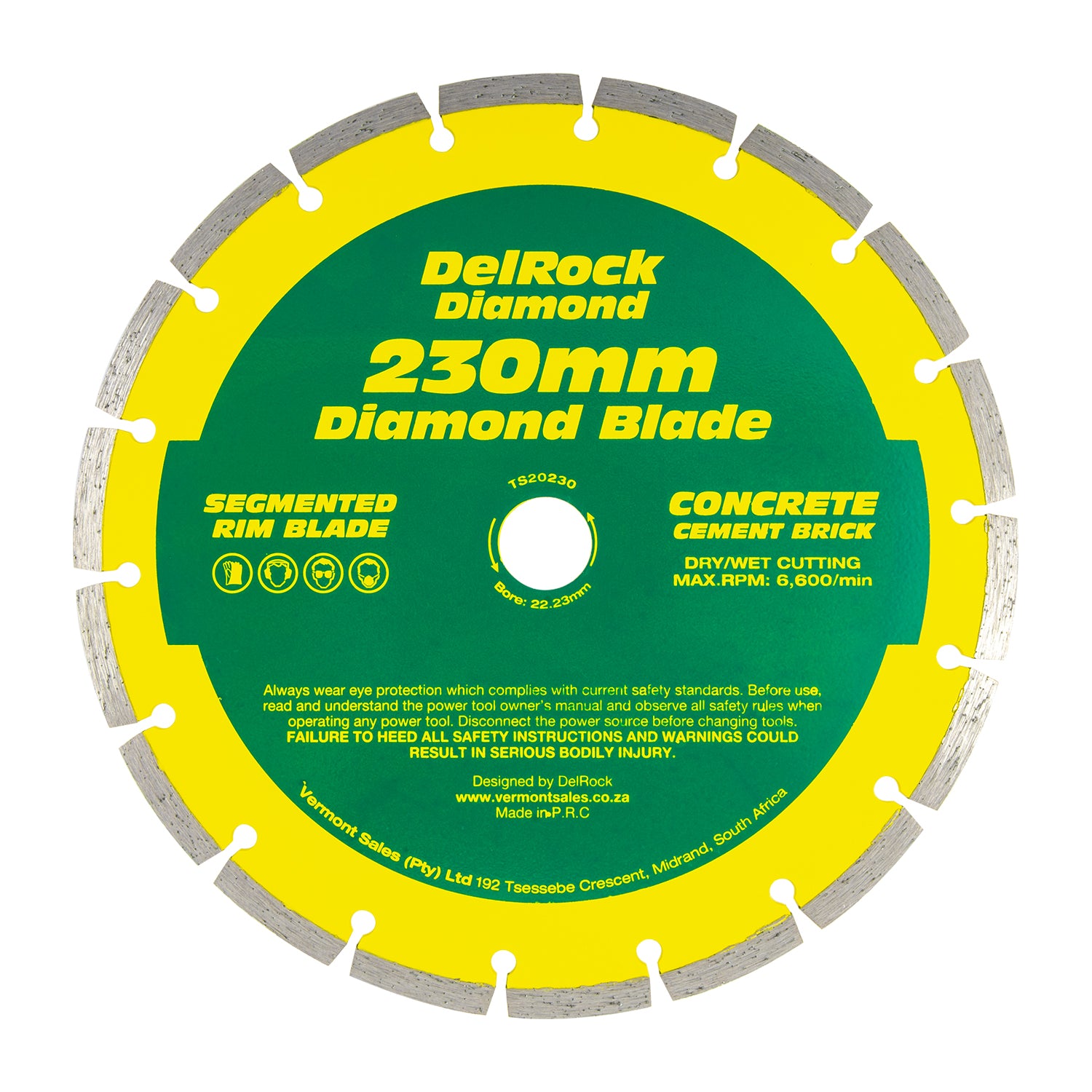 DIAMOND BLADE 230MM SEGMENTED DELROCK