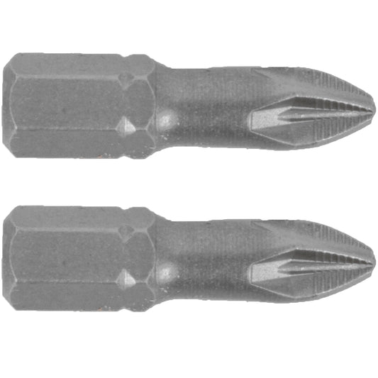 POZI.2 X 25MM INS.BIT 2/CARD