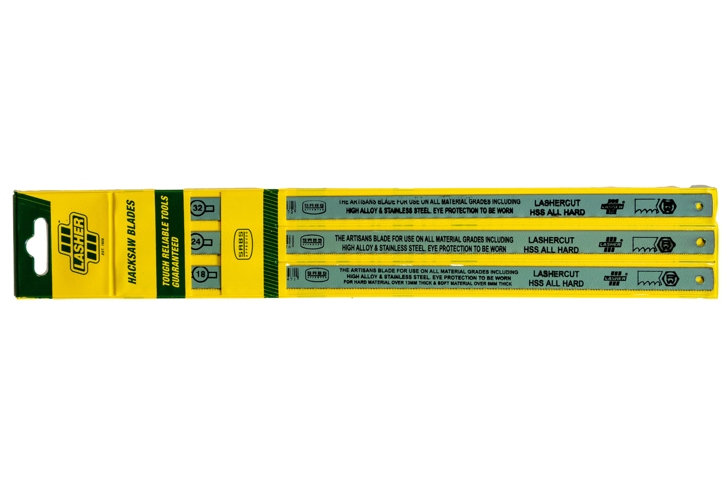 Lasher Hacksaw Blade Lashercut 18, 24, 32T Mixed Pack Hacksaw Blades.