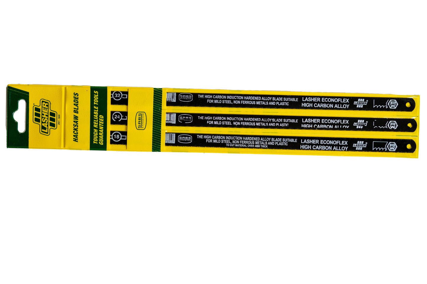 Lasher Hacksaw Blade Econoflex 18, 24, 32T Mixed Pack Hacksaw Blades.